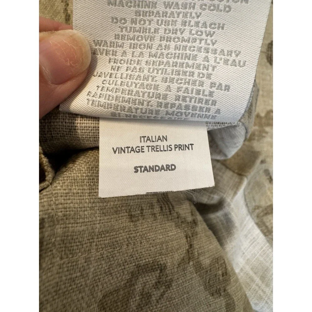 Restoration Hardware RH Italian Vintage Trellis Standard Pillow Sham Italy, (2)